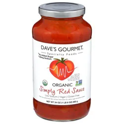 Dave's Gourmet Organic Simply Red Sauce 24 oz