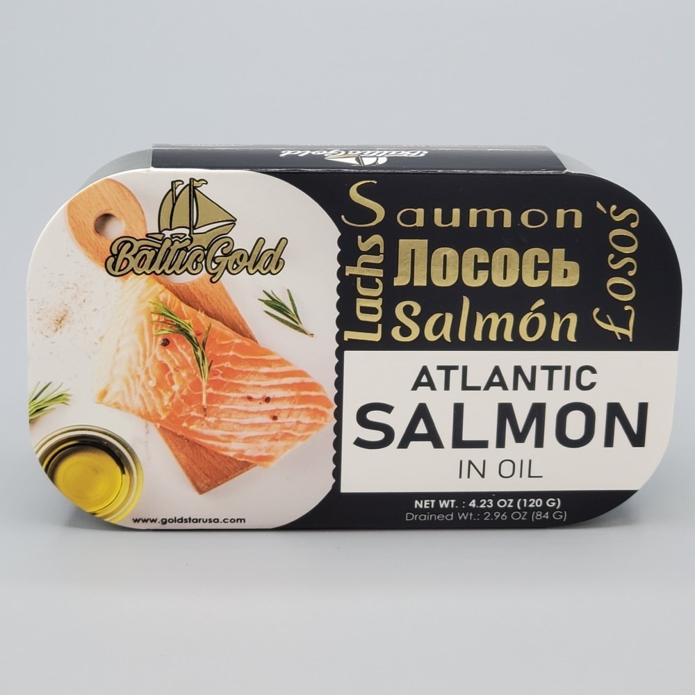 slide 1 of 1, Baltic Gold Salmon in Oil, 120 gram