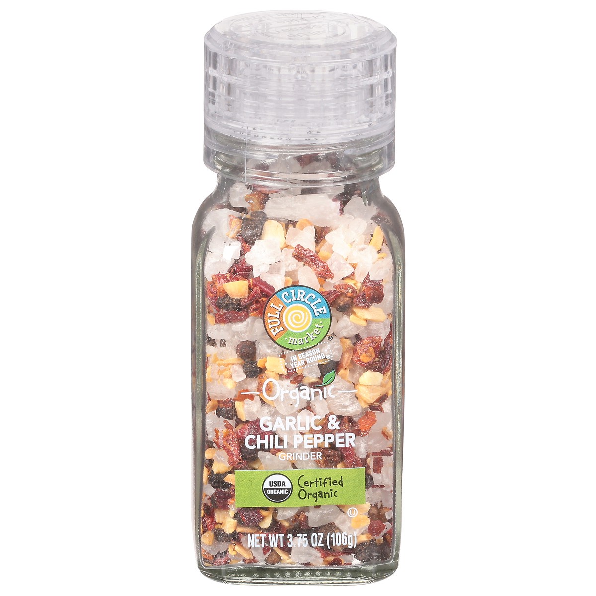 slide 1 of 14, Full Circle Market Organic Garlic & Chili Pepper Grinder 3.75 oz, 3.75 oz