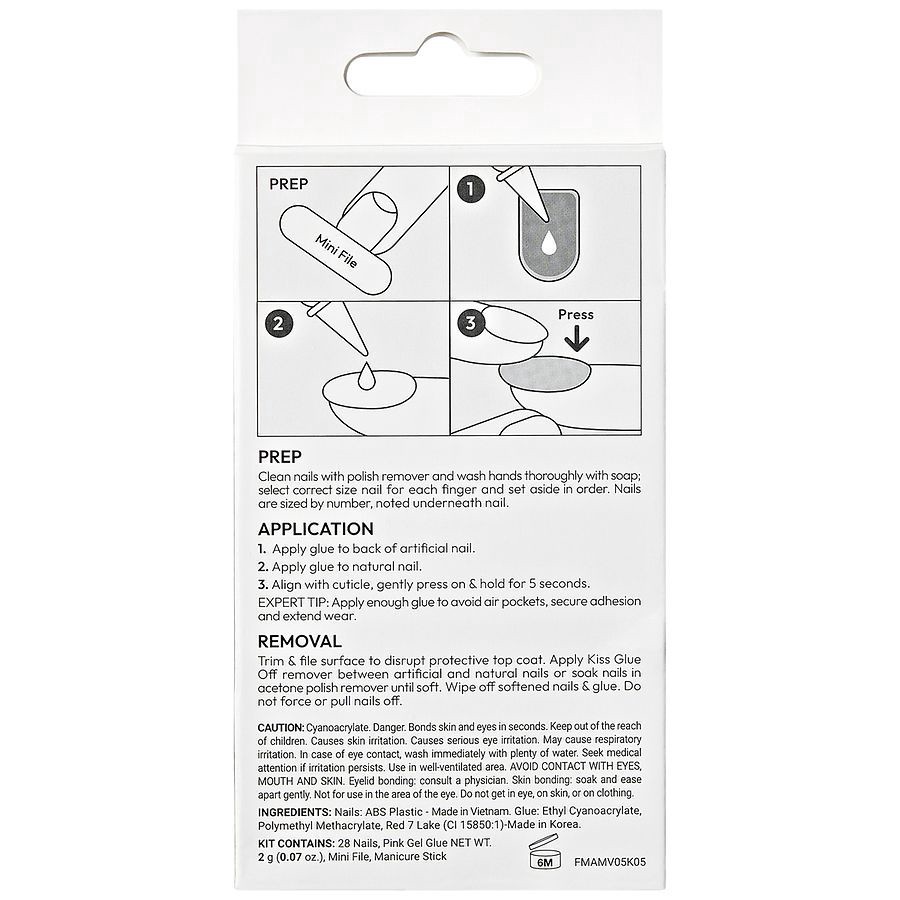 slide 4 of 5, Kiss Gel Fantasy Glue-On Nails Medium - Stream, 1 ct
