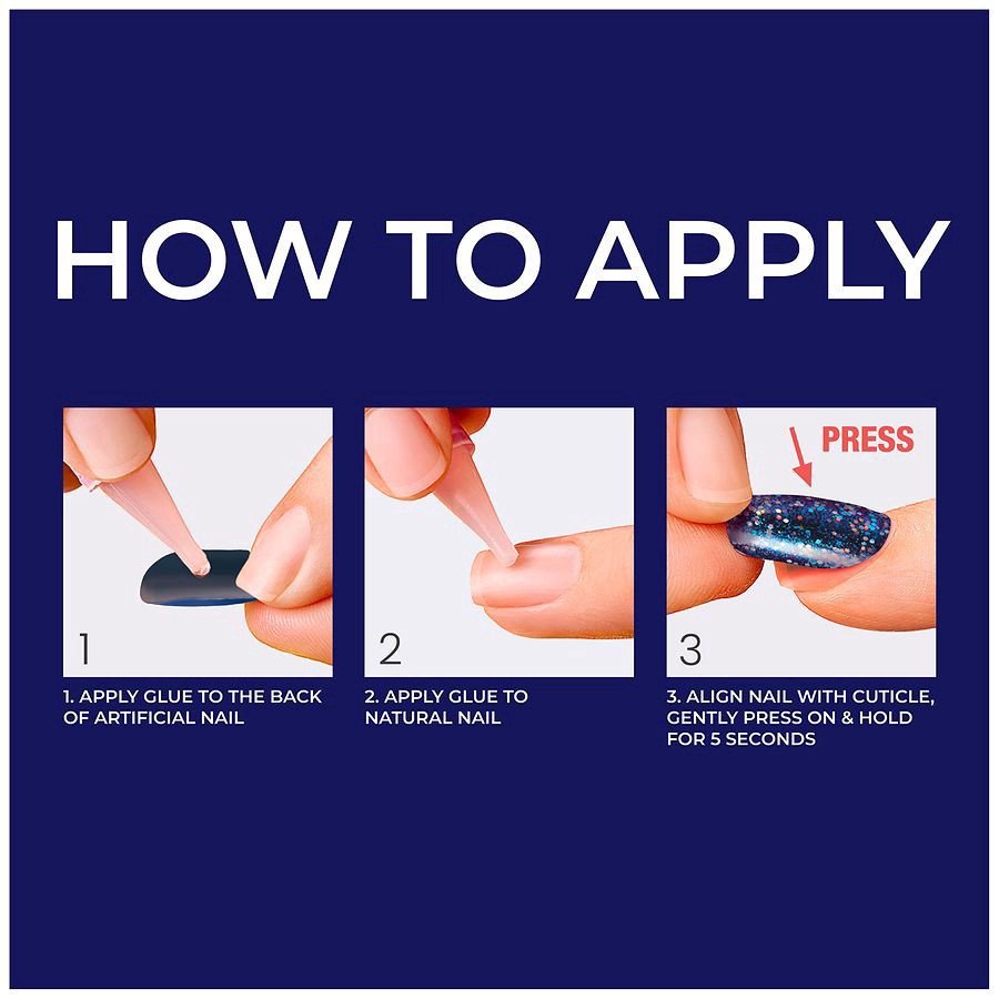 slide 5 of 5, Kiss Gel Fantasy Glue-On Nails Medium - Stream, 1 ct