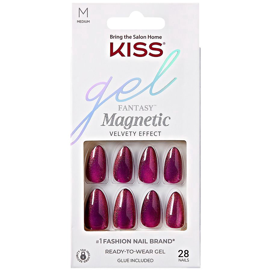 slide 1 of 5, Kiss Gel Fantasy Glue-On Nails Medium - Stream, 1 ct