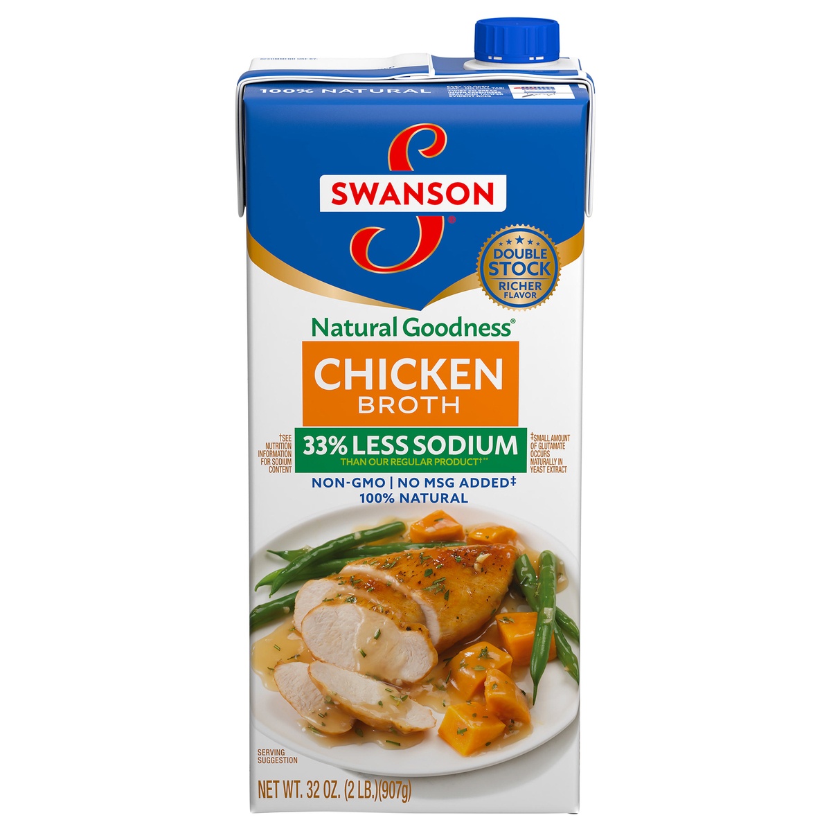 slide 1 of 1, Swanson Natural Goodness Chicken Broth 100% Natural Low Sodium, 32 oz