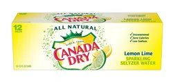 Canada Dry Lemon Lime Sparkling Seltzer Water, 12 fl oz Cans, 12 Pack