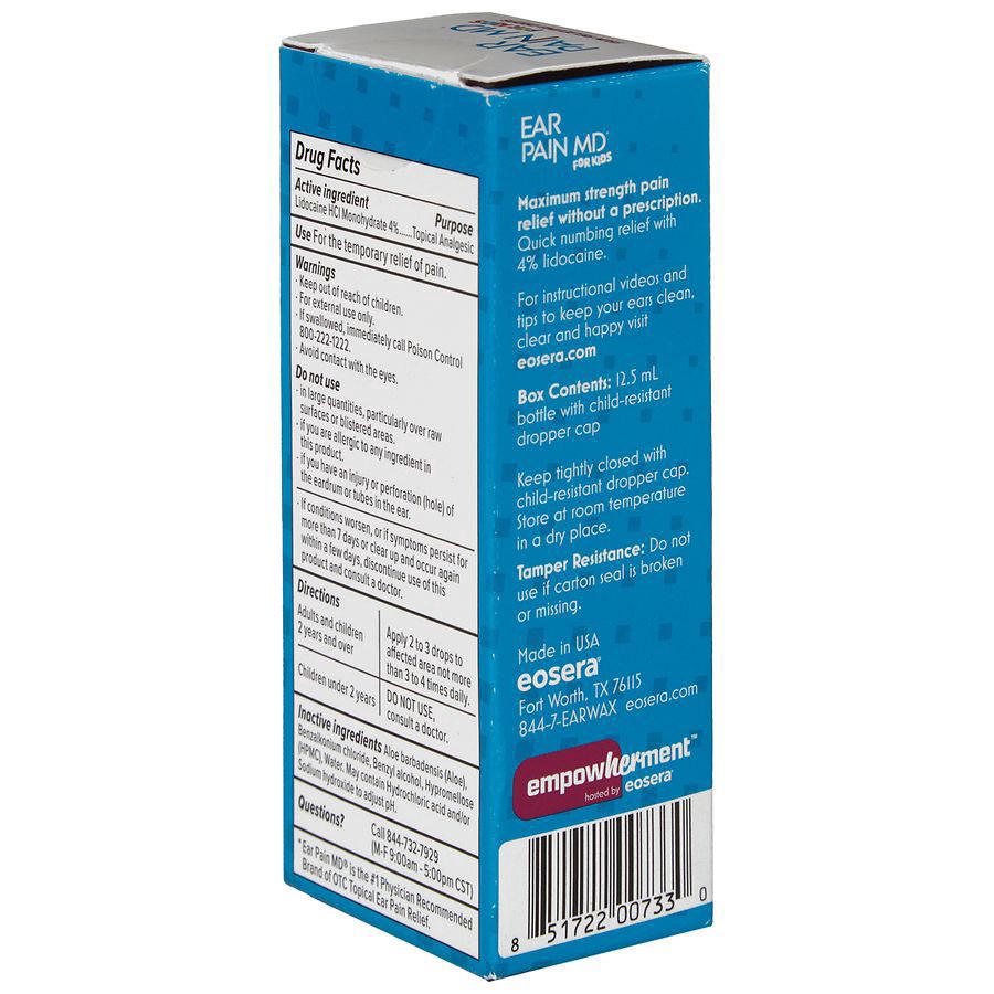 slide 4 of 5, Eosera Ear Pain MD for Kids Pain Relieving Drops 0.17 fl oz, 0.17 fl oz