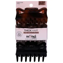 scünci No-Slip Grip Claw Clips - 3 Each