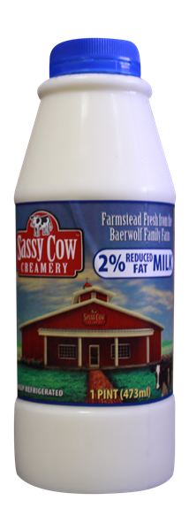 slide 1 of 1, Sassy Cow Creamery 2% Reduced Fat Milk, 1 pint