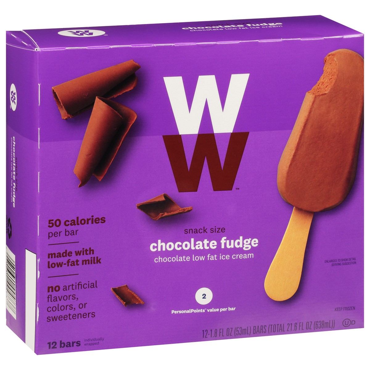 slide 2 of 9, WW Weight Watchers Chocolate Fudge Fudge Bars 12Ct, 21.6 fl oz