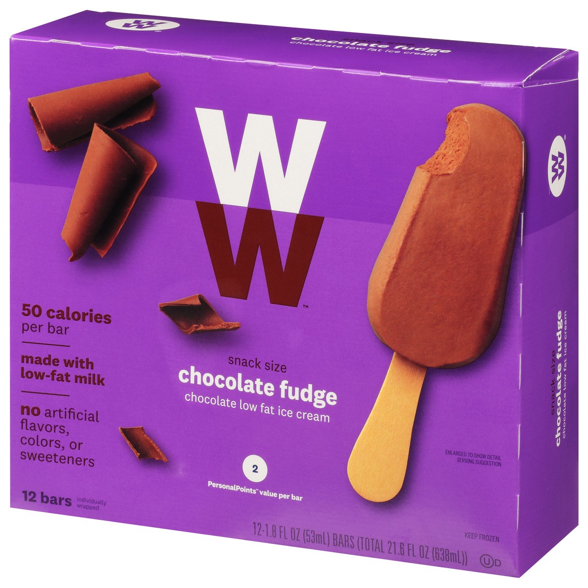 slide 3 of 9, WW Weight Watchers Chocolate Fudge Fudge Bars 12Ct, 21.6 fl oz