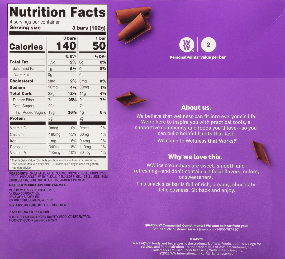 slide 5 of 9, WW Weight Watchers Chocolate Fudge Fudge Bars 12Ct, 21.6 fl oz