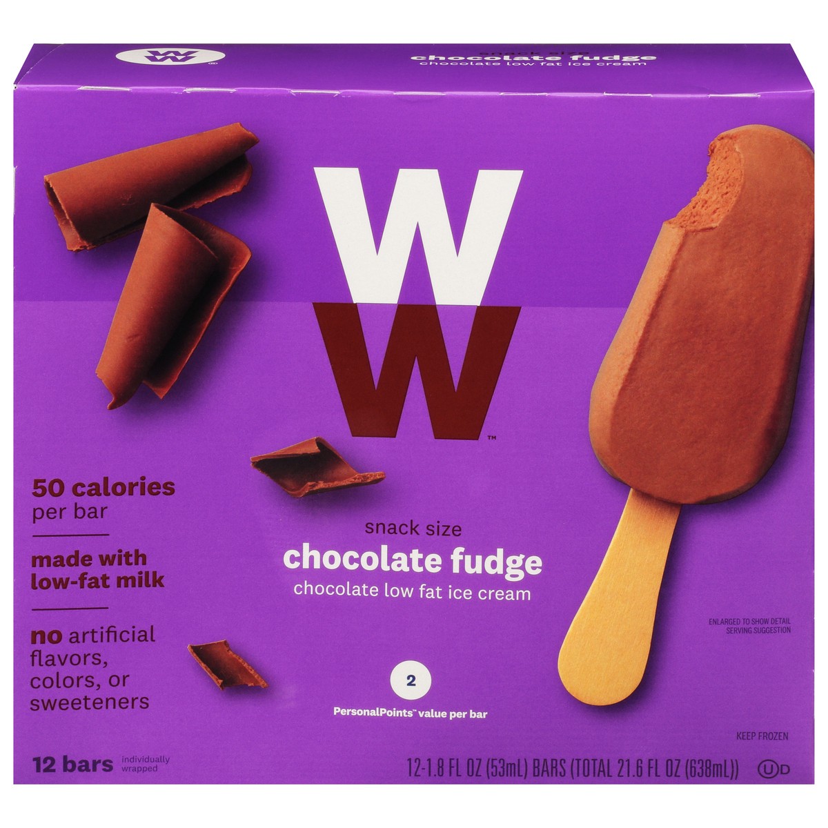 slide 1 of 9, WW Weight Watchers Chocolate Fudge Fudge Bars 12Ct, 21.6 fl oz