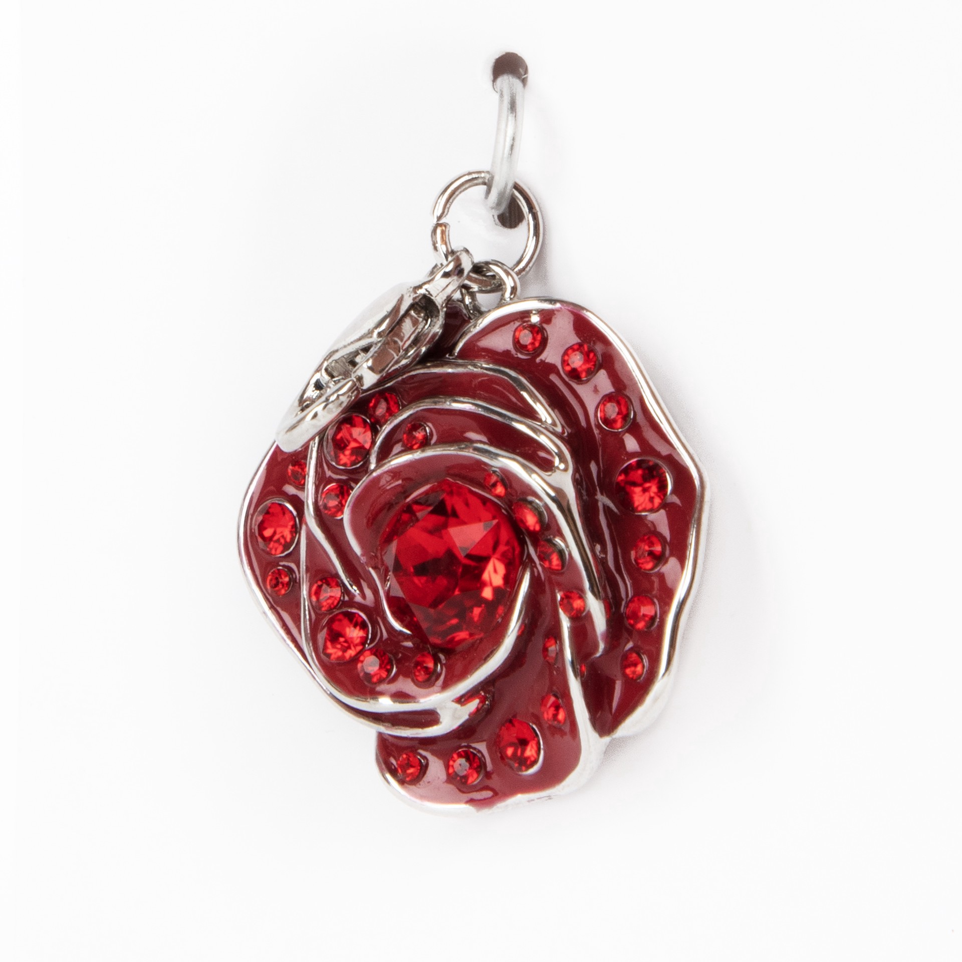 slide 5 of 6, Red Austrian Crystal Rose Charm By Bead Landing, 31mm x 21mm