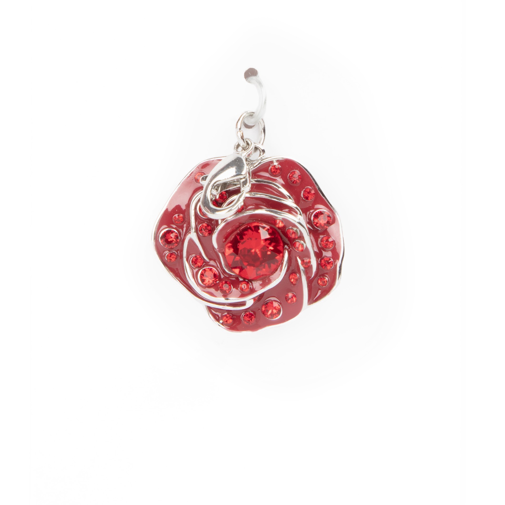 slide 2 of 6, Red Austrian Crystal Rose Charm By Bead Landing, 31mm x 21mm