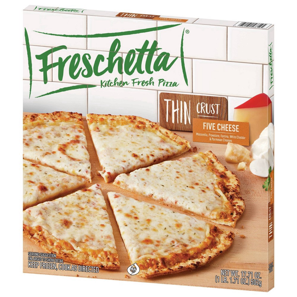 slide 3 of 6, Freschetta Kitchen Fresh Thin Crust Five Cheese, 17.1 oz