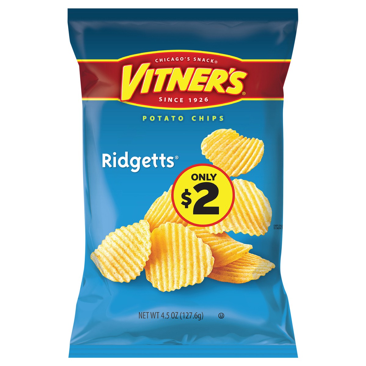 slide 1 of 1, Vitner's 4.5 oz Vitner's Ridgetts Potato Chip, 4.5 oz