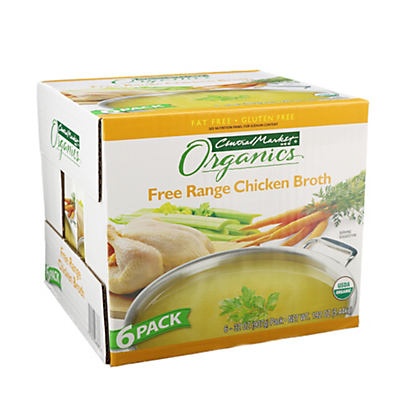 slide 1 of 1, Central Market Organics Chicken Broth, 6 ct; 32 oz