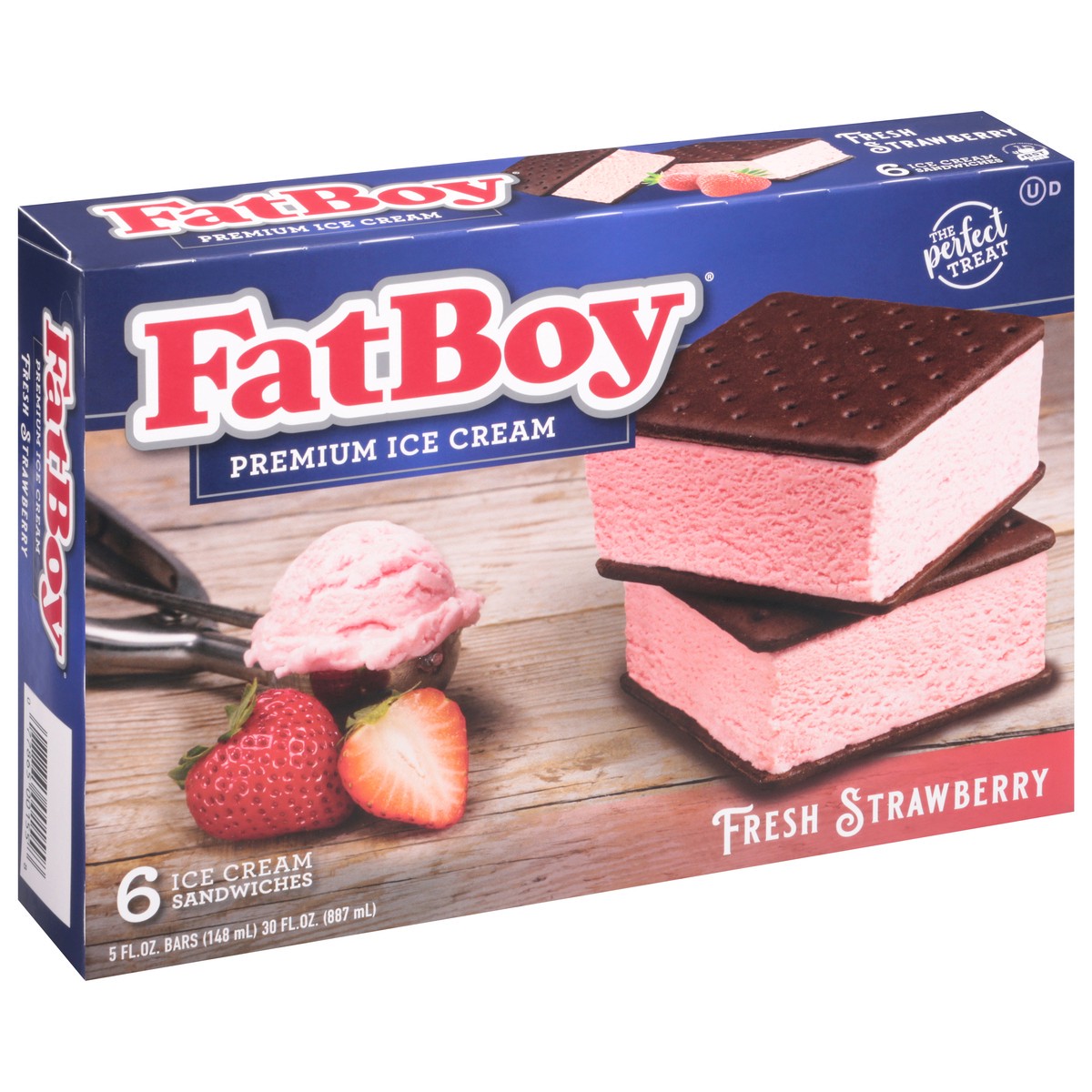 slide 2 of 9, Fat Boy Ice Cream Sandwich Strawber, 6 ct