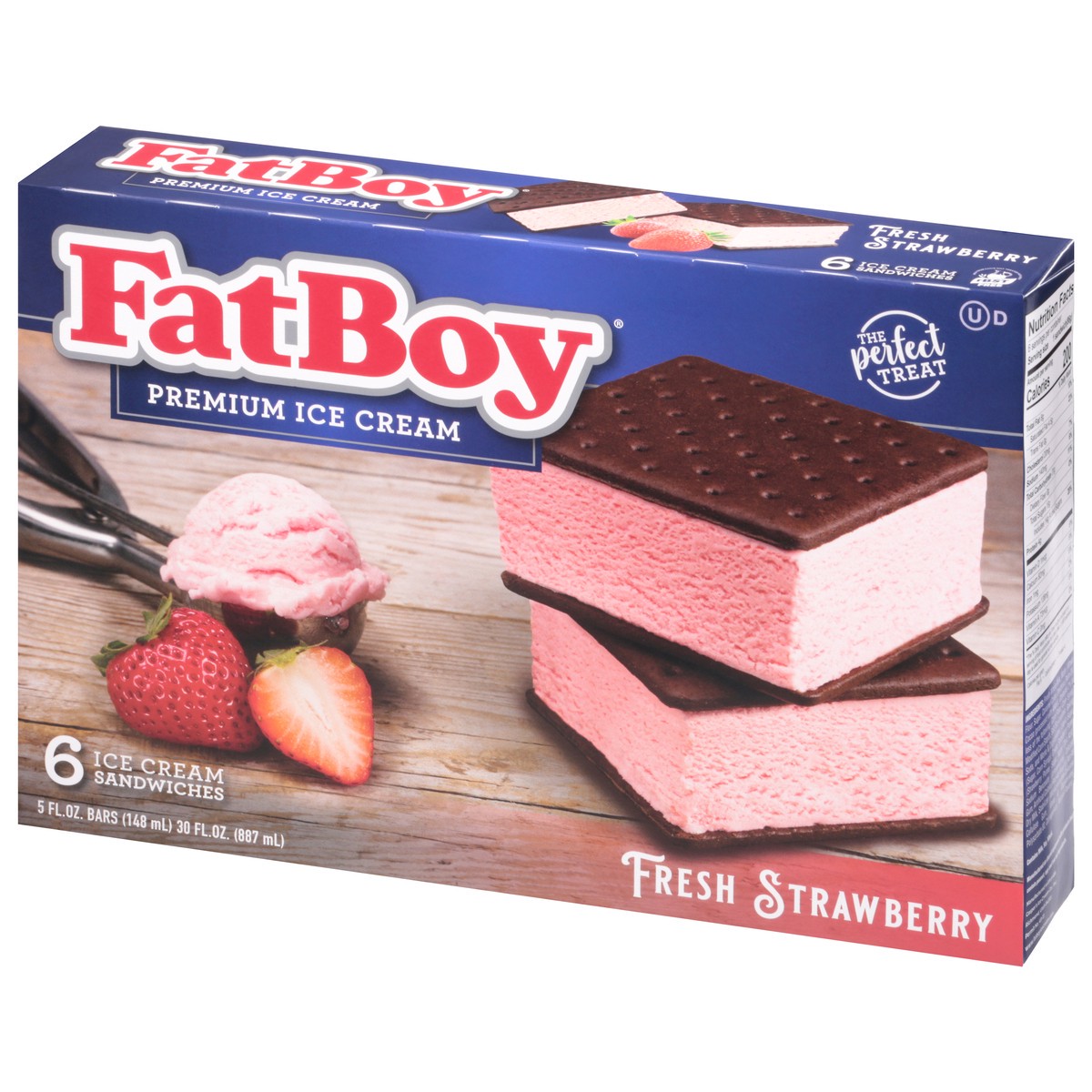 slide 3 of 9, Fat Boy Ice Cream Sandwich Strawber, 6 ct
