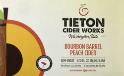 Tieton Cider Works Bourbon Barrel Peach Cider Beer 6 ea