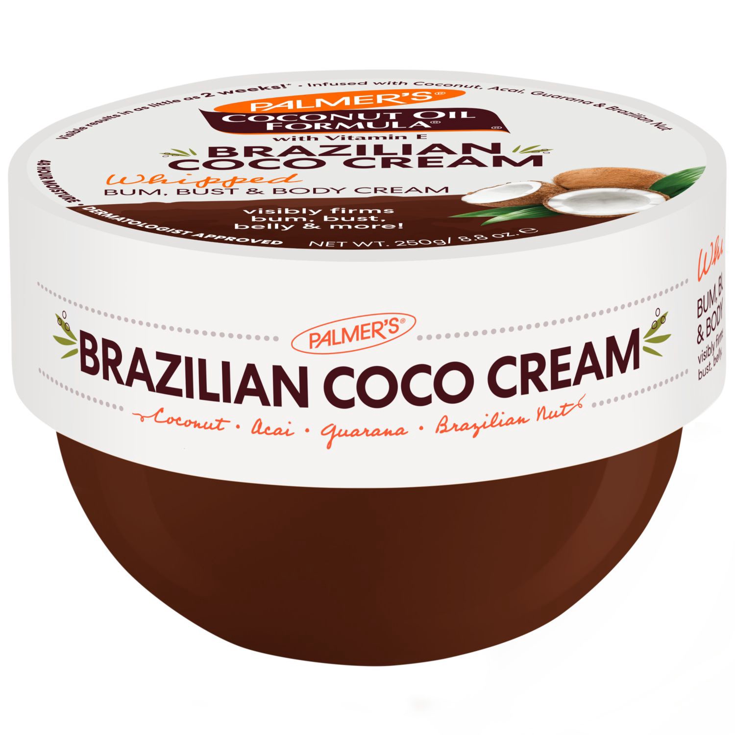 slide 5 of 10, Palmer's Coconut Oil Formula Brazilian Coco Whipped Firming Cream, 8.8 oz