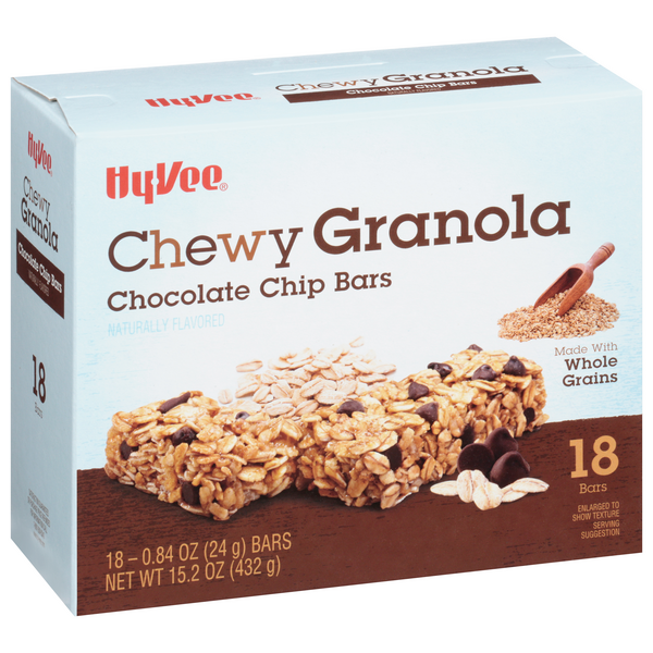 slide 1 of 1, Hy-vee Chocolate Chip Chewy Granola Bars, 15.2 oz
