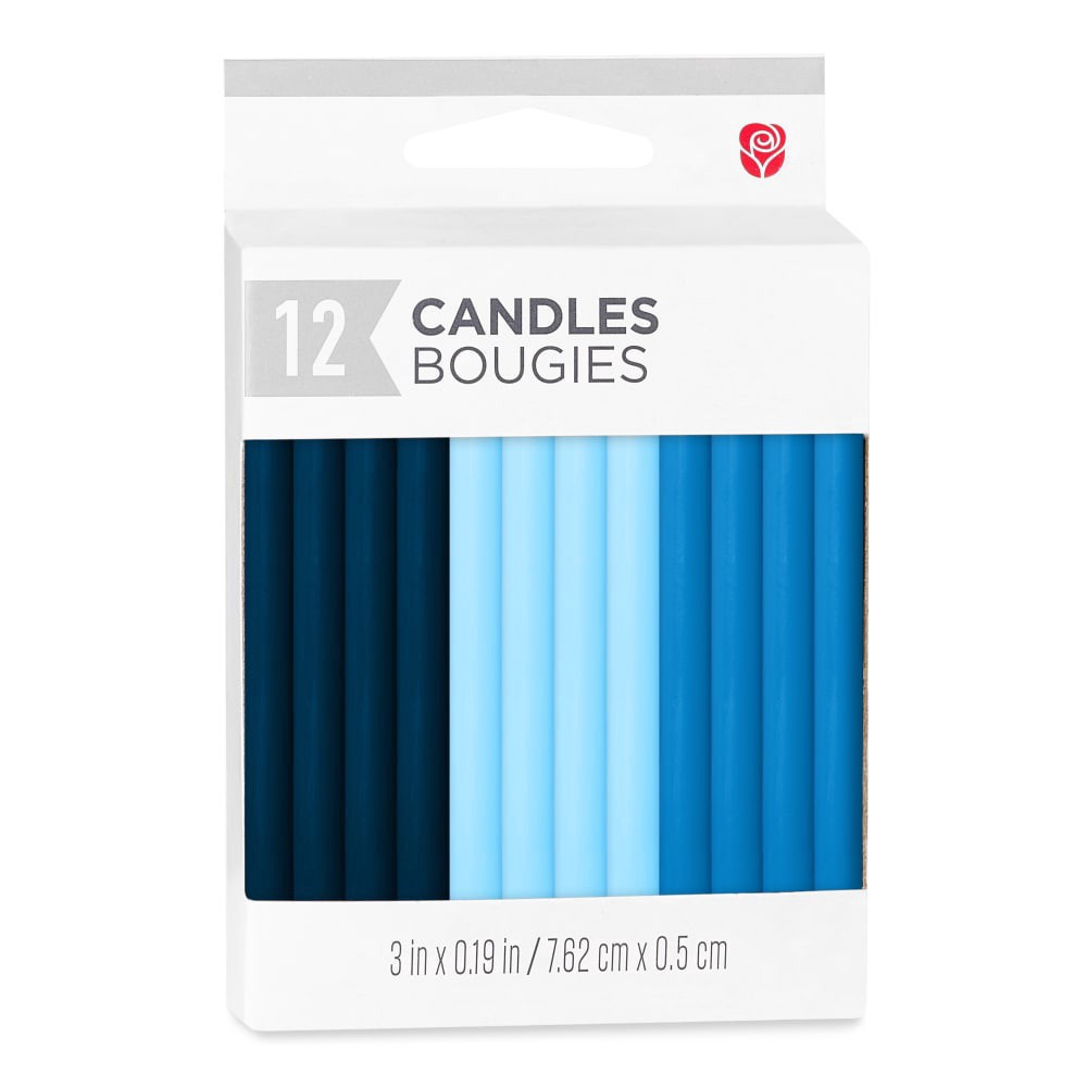 slide 2 of 3, American Greetings Birthday Candles - Thin Shades of Blue, 12 ct
