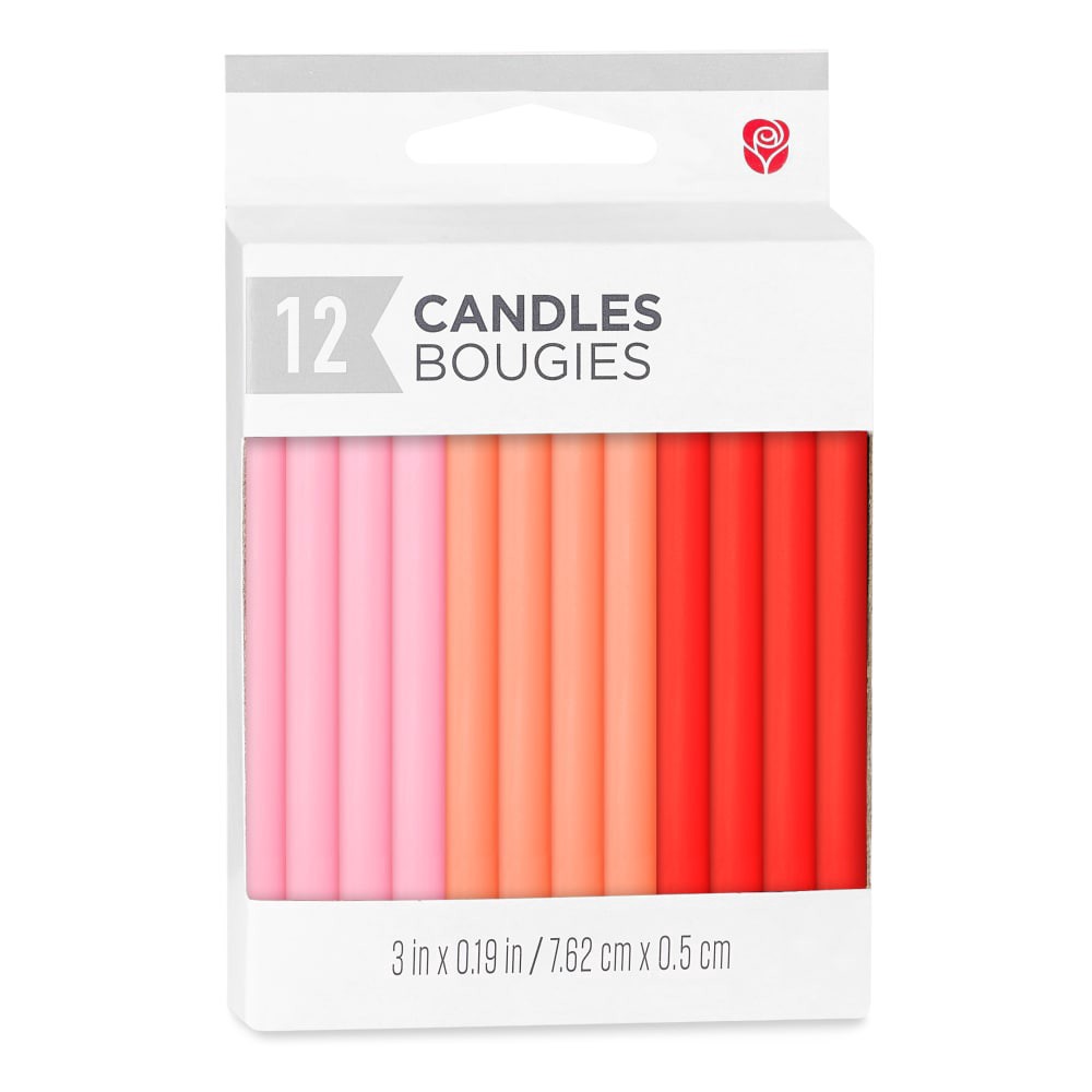 slide 3 of 3, American Greetings Candles Long Thin - Assorted Warm Colors, 12 ct