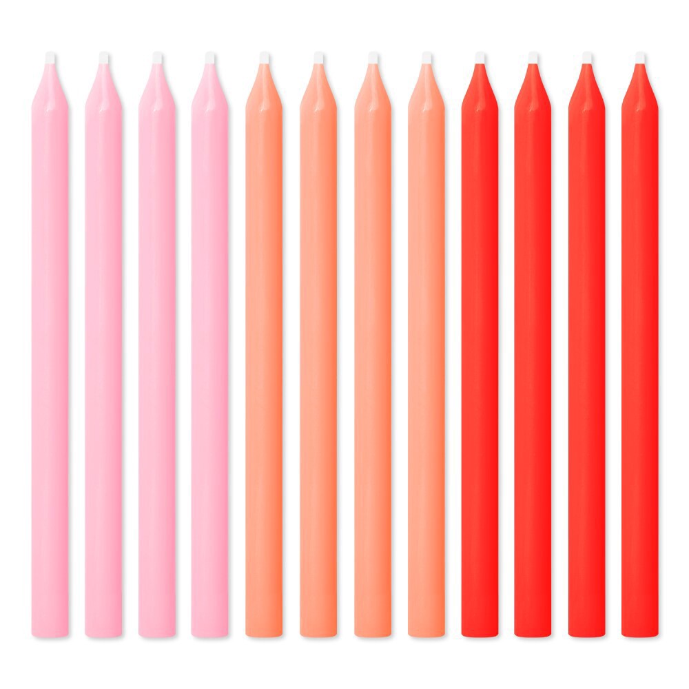 slide 2 of 3, American Greetings Candles Long Thin - Assorted Warm Colors, 12 ct