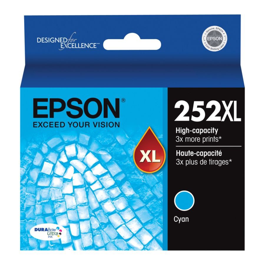 slide 2 of 3, Epson Durabrite Ultra T252Xl220-S High-Yield Cyan Ink Cartridge, 1 ct