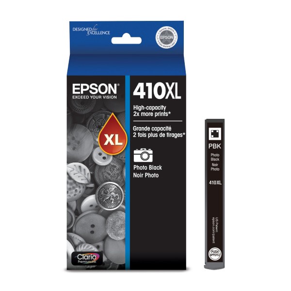 slide 4 of 5, Epson 410Xl High Yield Photo Black Ink Cartridge (T410Xl120-S), 1 ct