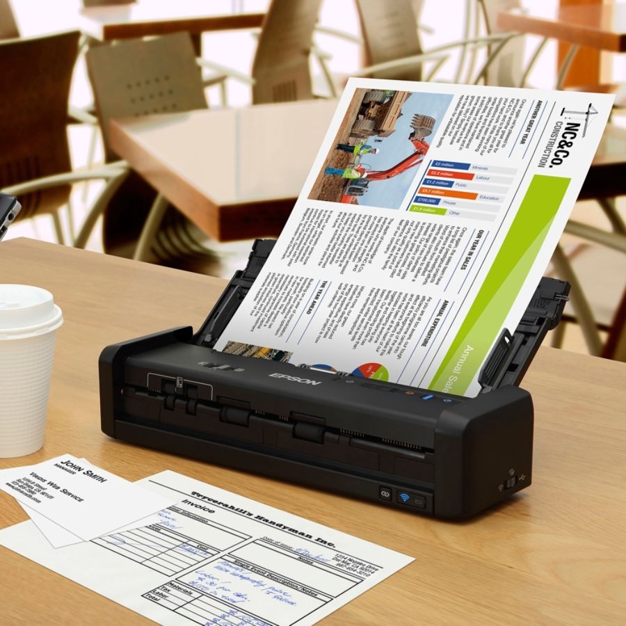 slide 5 of 10, Epson Workforce Es-300W Wireless Portable Duplex Document Scanner With Adf, 1 ct