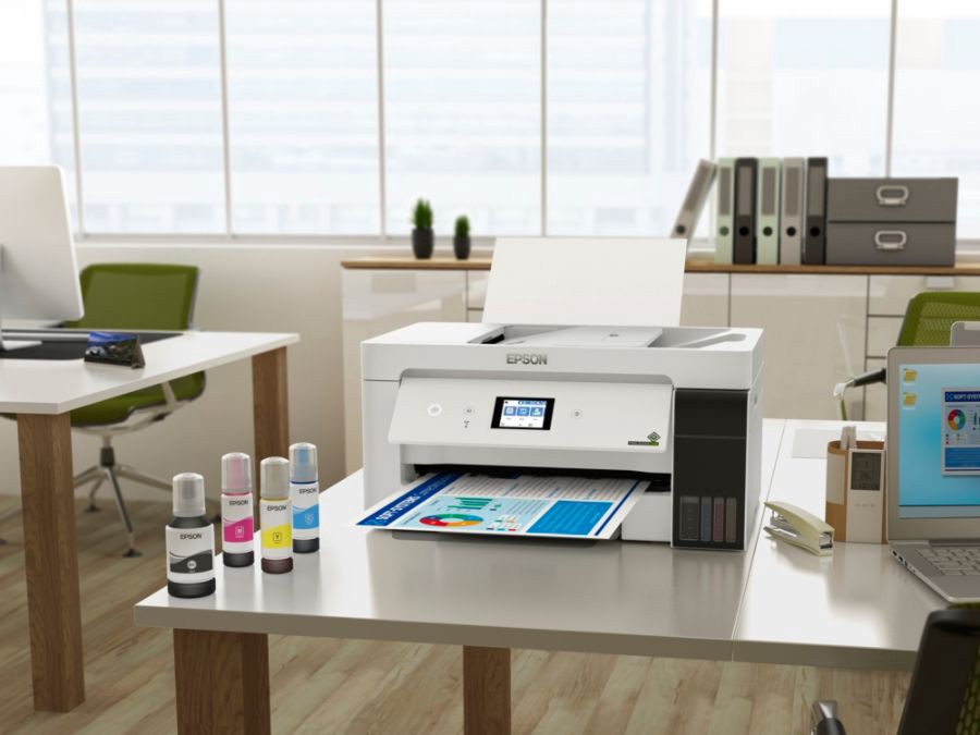 slide 2 of 6, Epson Ecotank Et-15000 All-In-One Supertank Printer - Multifunction Printer - Color - Ink-Jet - 8.5 In X 14 In (Original) - Up To 11.5 Ppm (Copying) - Up To 17 Ppm (Printing) - 270 Sheets - Usb 2.0, Lan, Wi-Fi, 270 ct