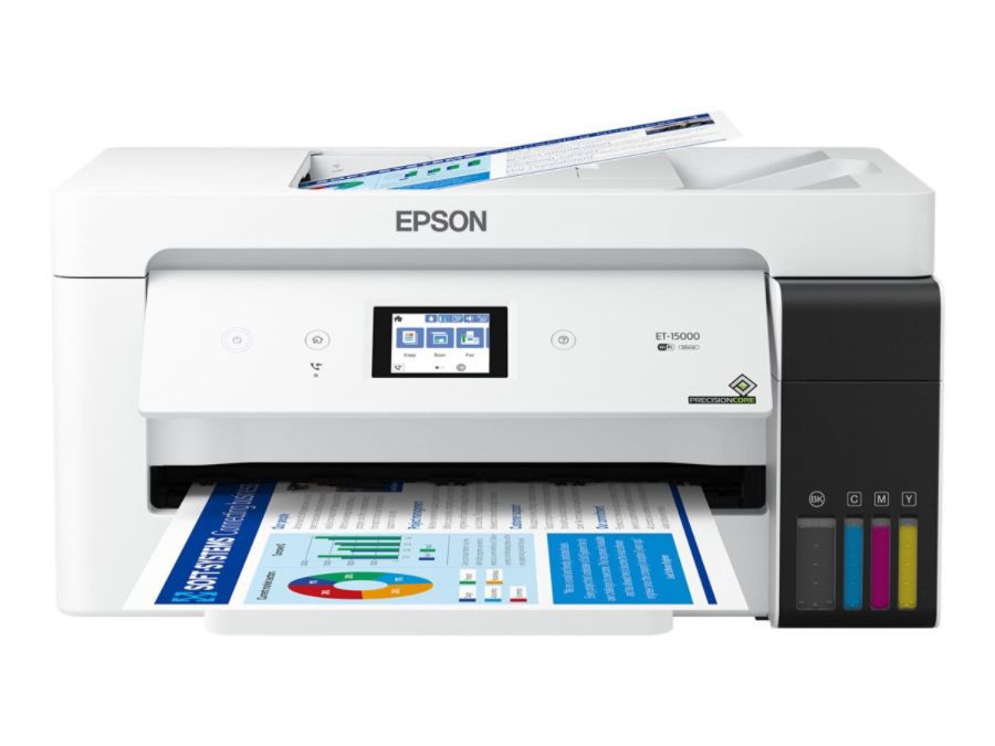 slide 6 of 6, Epson Ecotank Et-15000 All-In-One Supertank Printer - Multifunction Printer - Color - Ink-Jet - 8.5 In X 14 In (Original) - Up To 11.5 Ppm (Copying) - Up To 17 Ppm (Printing) - 270 Sheets - Usb 2.0, Lan, Wi-Fi, 270 ct