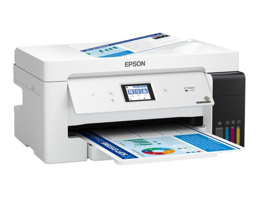 slide 4 of 6, Epson Ecotank Et-15000 All-In-One Supertank Printer - Multifunction Printer - Color - Ink-Jet - 8.5 In X 14 In (Original) - Up To 11.5 Ppm (Copying) - Up To 17 Ppm (Printing) - 270 Sheets - Usb 2.0, Lan, Wi-Fi, 270 ct