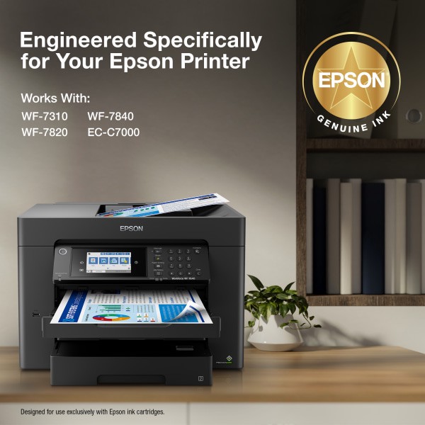 slide 3 of 5, Epson T812 - 3-Pack - Yellow, Cyan, Magenta - Original - Ink Tank - For Workforce Pro Wf-7820, Wf-7840, 1 ct