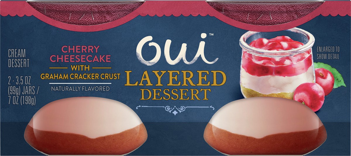slide 5 of 9, Oui by Yoplait Cherry Cheesecake Layered Dessert, 2 Ct, 3.5 OZ Jars, 7 oz