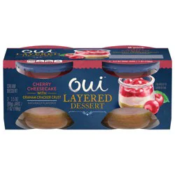 Oui by Yoplait Cherry Cheesecake Layered Dessert, 2 Ct, 3.5 OZ Jars