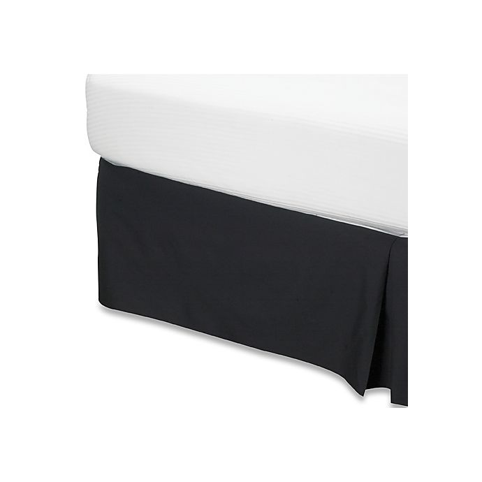 slide 1 of 1, Real Simple Smoothweave Tailored Full Bed Skirt - Black, 14 in
