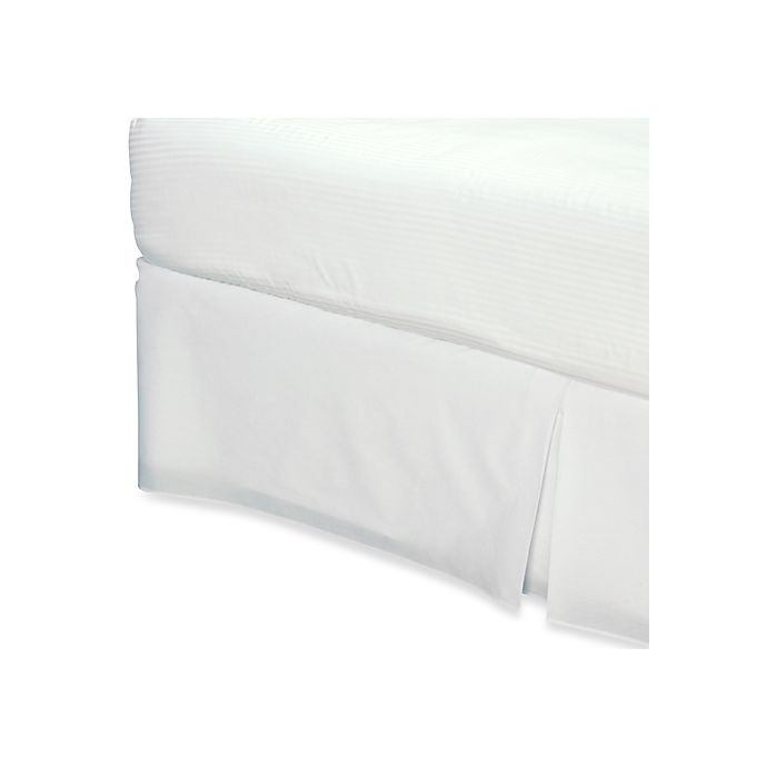 slide 1 of 1, Real Simple Smoothweave Tailored Full Bed Skirt - White, 14 in