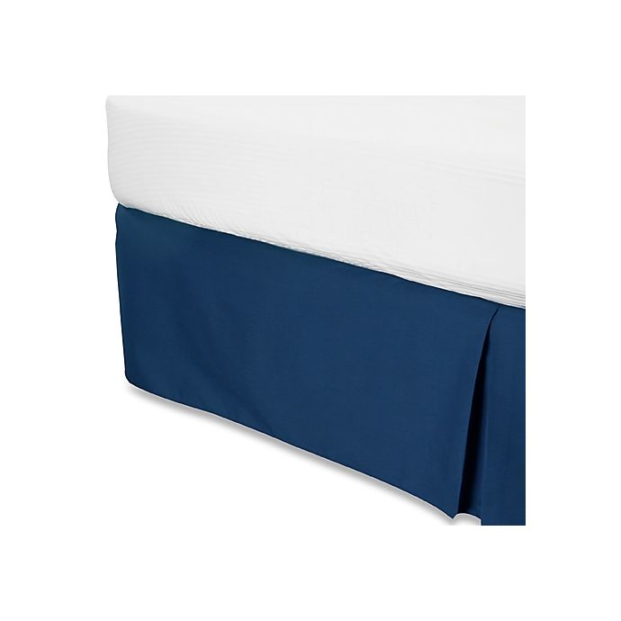 slide 1 of 1, Real Simple Smoothweave Tailored Full Bed Skirt - Navy, 14 in