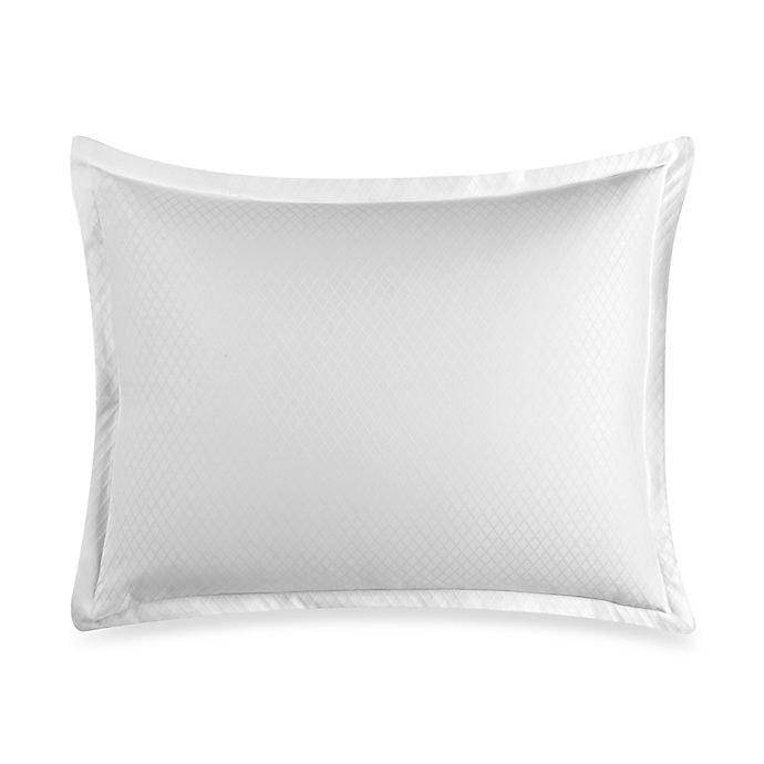 slide 1 of 1, Wamsutta 400-Thread-Count Cotton Diamond Jacquard Standard Pillow Sham - White, 1 ct