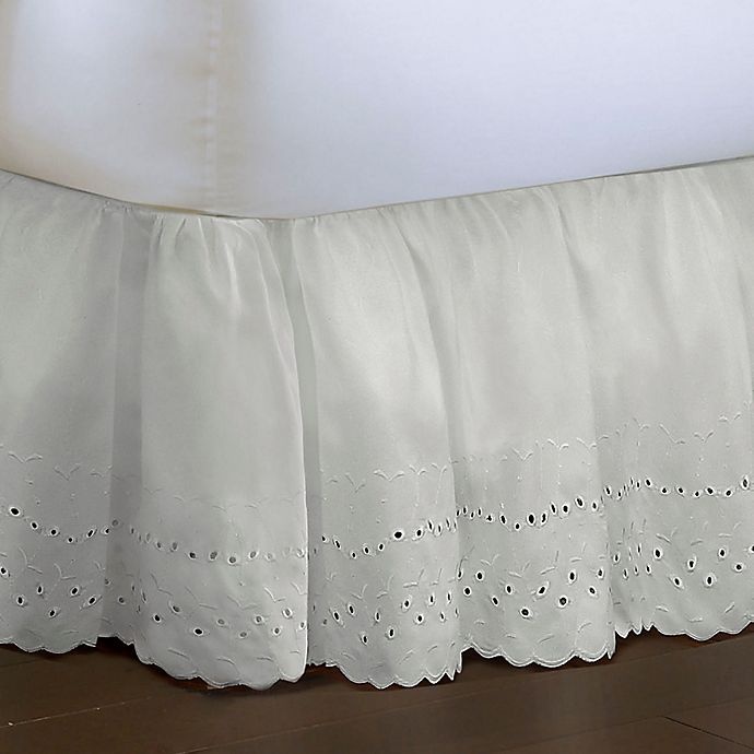 slide 2 of 2, Smoothweave Smootheweave Ruffled Eyelet Twin Bed Skirt - Ivory, 14 in