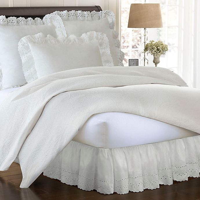 slide 1 of 2, Smoothweave Smootheweave Ruffled Eyelet Queen Bed Skirt - Ivory, 14 in