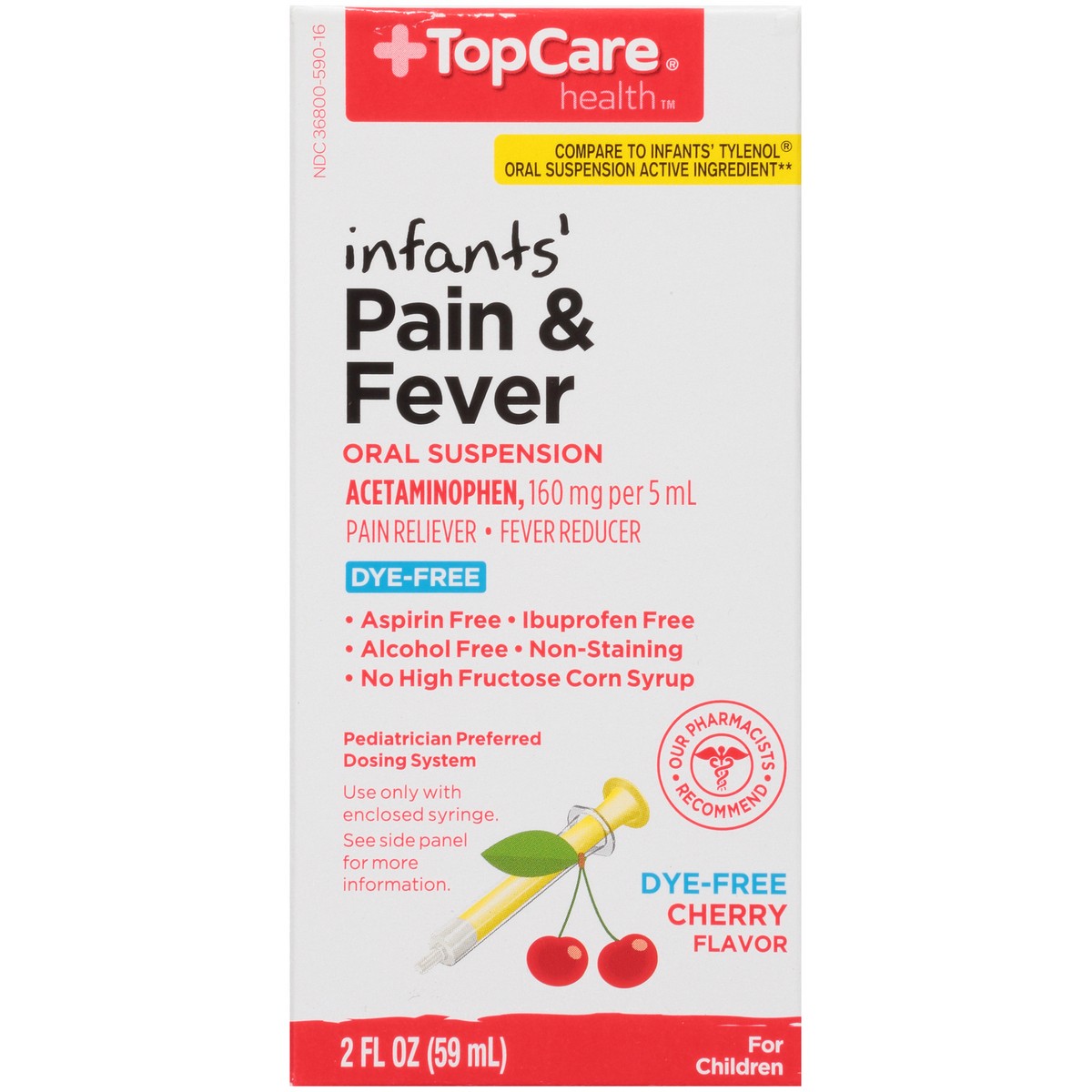 slide 5 of 13, Topcare Non Asp Infant Drops Cherry, 2 oz