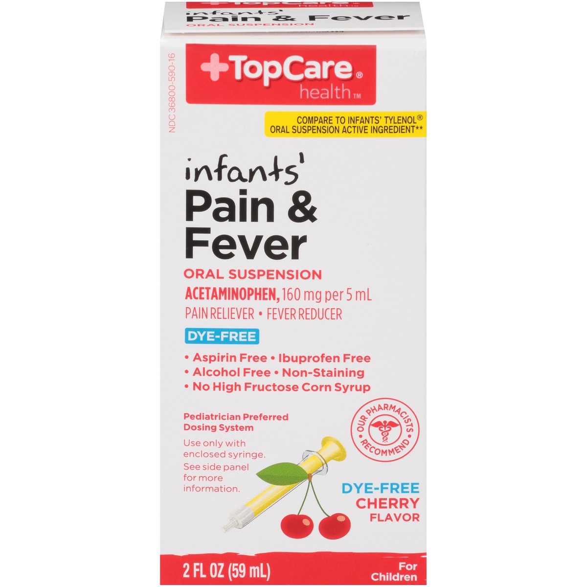 slide 1 of 13, Topcare Non Asp Infant Drops Cherry, 2 oz