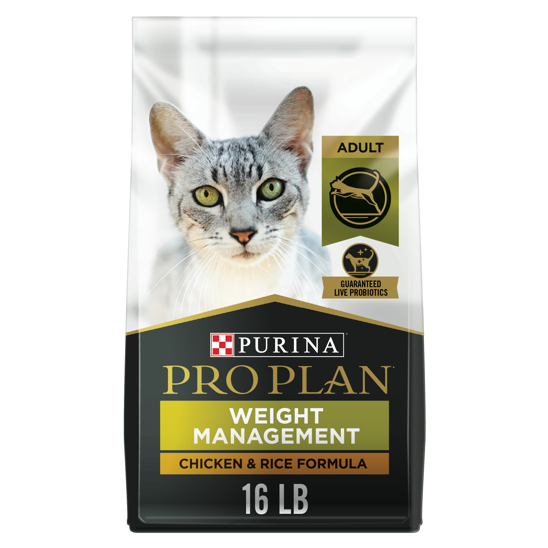 slide 1 of 8, Pro Plan Purina Pro Plan Weight Control Dry Cat Food, Chicken and Rice Formula, 16 lb