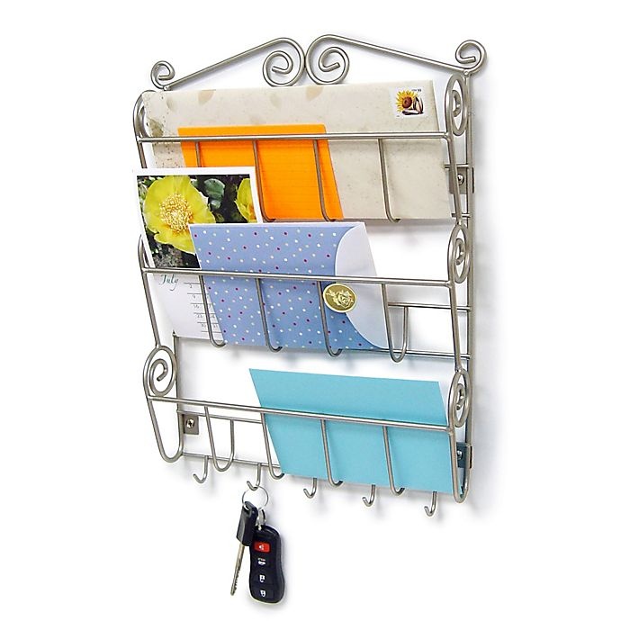 slide 2 of 2, Spectrum Scroll Wall-Mount 3-Tier Letter Holder/Key Rack, 1 ct