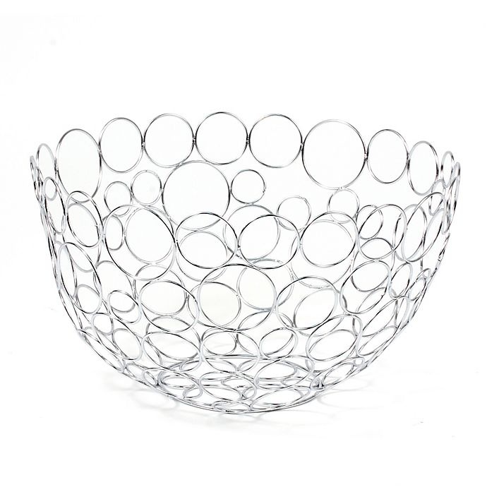 slide 2 of 2, Spectrum Circle Shapes Chrome Fruit Bowl, 1 ct