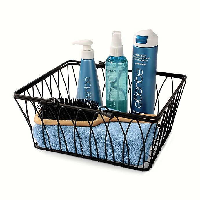 slide 3 of 3, Spectrum Twist Medium Storage Basket - Black, 1 ct