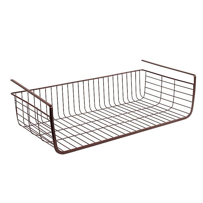 slide 1 of 3, Spectrum Steel Ashley Large Over-the-Shelf Basket - Bronze, 1 ct